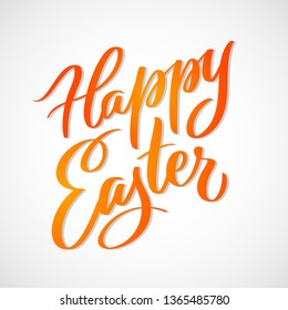 Happy Easter hand drawn modern calligraphy design vector lettering, typography. For advertising, poster, flyer, banner, greeting card.