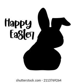 Happy Easter Hand drawn typography poster. Conceptual handwritten phrase  Hand lettered calligraphic design. Inspirational vector