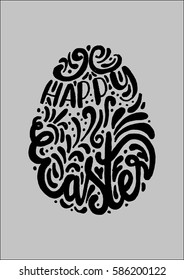 Happy Easter. Hand Lettered Quote. Modern Calligraphy