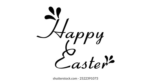 happy easter hand lettering calligraphy . Happy Easter text banner. Hand drawn elegant modern vector calligraphy eps 10.