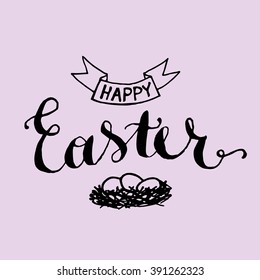 Happy Easter hand lettering calligraphy