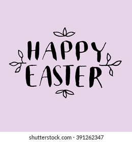 Happy Easter hand lettering calligraphy
