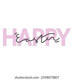 Happy Easter. Hand lettering for Easter card