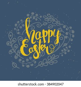 Happy Easter hand lettering card 
