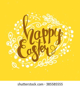 Happy Easter hand lettering card 