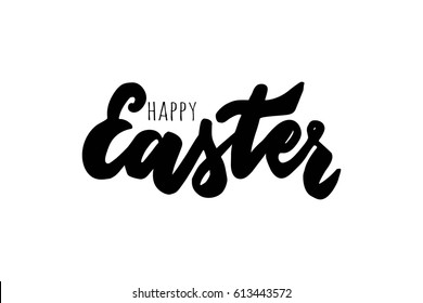 Happy Easter. Hand lettering and custom typography for your designs: t-shirts, bags, for posters, invitations, cards, etc. Hand drawn typography.