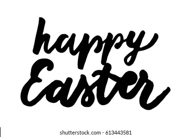 Happy Easter. Hand lettering and custom typography for your designs: t-shirts, bags, for posters, invitations, cards, etc. Hand drawn typography.