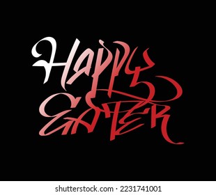 happy easter hand lettering design