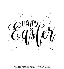 Happy Easter hand lettering design element. Modern typography poster, perfect for congratulation cards, greeting templates and invitations, for special offers and prints. 