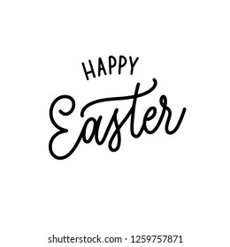 Happy easter  -  hand lettering desiign inscription vector.