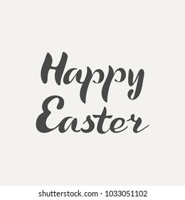 Happy Easter hand lettering. Elegance calligraphic dark inscriptions isolated on white background. Vector illustration