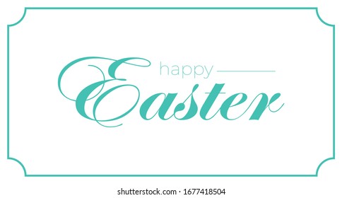 Happy Easter Hand lettering Greeting Card. Typographical Vector Background. Handmade calligraphy. Easy paste to any background
