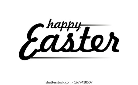 Happy Easter Hand lettering Greeting Card. Typographical Vector Background. Handmade calligraphy. Easy paste to any background
