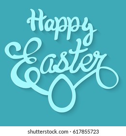 Happy Easter Hand lettering Greeting Card.Vector illustration.