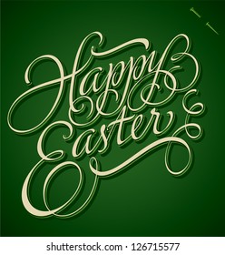 HAPPY EASTER hand lettering - handmade calligraphy; vector (eps8)