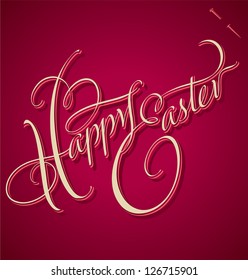 HAPPY EASTER hand lettering - handmade calligraphy; vector (eps8)