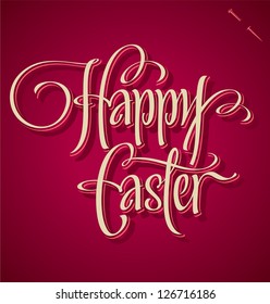 HAPPY EASTER hand lettering - handmade calligraphy; vector (eps8)