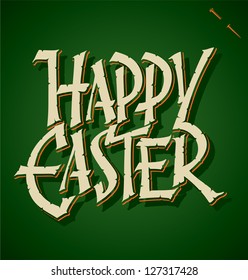 HAPPY EASTER hand lettering - handmade calligraphy; vector (eps8)