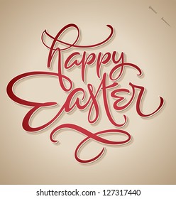 HAPPY EASTER hand lettering -- handmade calligraphy; vector (eps8)