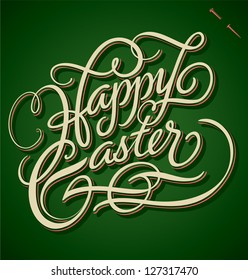 HAPPY EASTER hand lettering -- handmade calligraphy; vector (eps8)