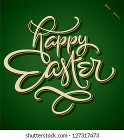 HAPPY EASTER hand lettering - handmade calligraphy; vector (eps8)
