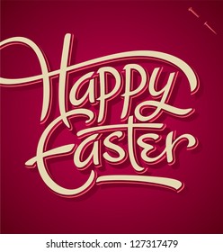 HAPPY EASTER hand lettering - handmade calligraphy; vector (eps8)