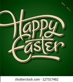 HAPPY EASTER hand lettering - handmade calligraphy; vector (eps8)