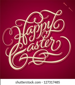 HAPPY EASTER hand lettering -- handmade calligraphy; vector (eps8)