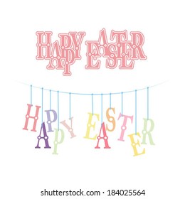 Happy Easter hand lettering - handmade calligraphy. Vector illustration
