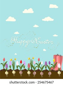 HAPPY EASTER hand lettering handmade calligraphy scalable and editable vector illustration