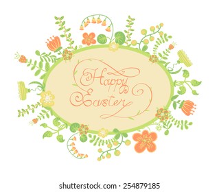 HAPPY EASTER hand lettering handmade calligraphy scalable and editable vector illustration