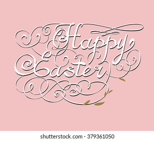 HAPPY EASTER hand lettering handmade calligraphy scalable and editable vector illustration