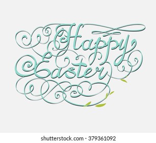 HAPPY EASTER hand lettering handmade calligraphy scalable and editable vector illustration