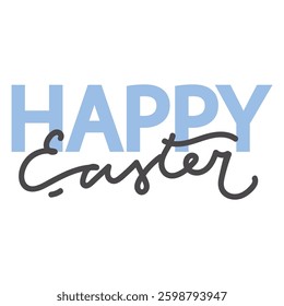 Happy Easter. Hand lettering illustration for your design:cards, textile, poster