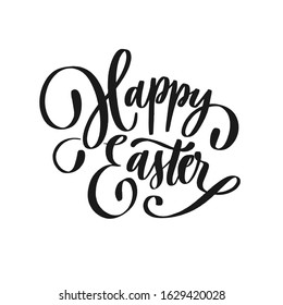 Happy Easter. Hand Lettering inscription vector.