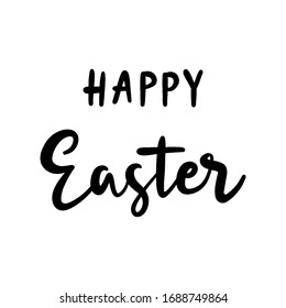 Happy Easter hand lettering on white background.