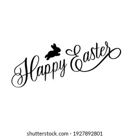 Happy Easter - hand lettering stamp inscription.