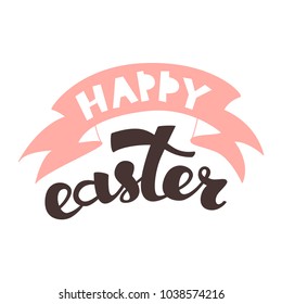Happy Easter Hand Lettering. Template for Greeting Card.