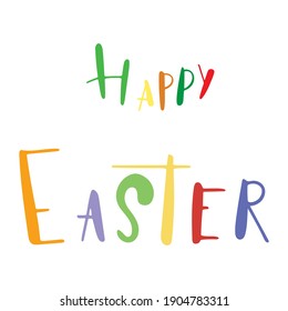 Happy Easter hand lettering text isolated on white background