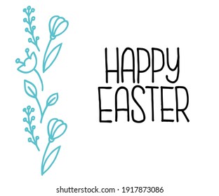 Happy Easter hand lettering text design. Creative typography for holiday invitations, posters and greeting cards. Vector illustration.