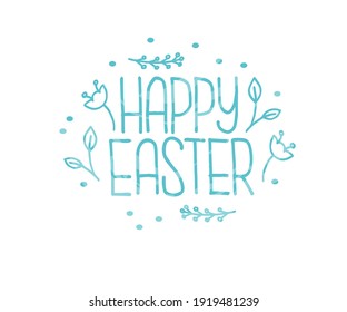 Happy Easter hand lettering text design. Creative typography for holiday invitations, posters and greeting cards. Vector illustration.
