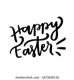 Happy Easter Hand Lettering Vector. Modern Font.