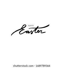 Happy Easter hand lettering. Vector typography. Quote as Pascha logotype, badge and icon. Resurrection Sunday postcard, card, invitation, poster, banner template.