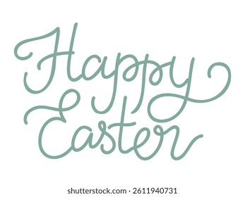 Happy Easter hand lettering. Vector isolated inscription on white background