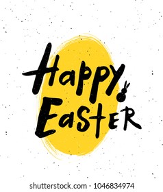 Happy easter. Hand written lettering.
