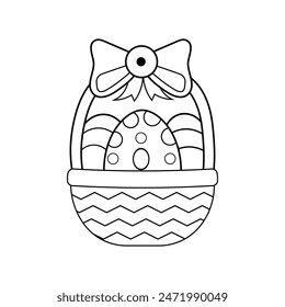 Happy easter handbag with egg craft coloring page