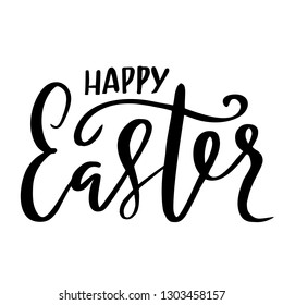 Happy Easter. Handdrawn modern brush lettering. Vector illustration.