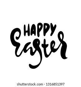 Happy Easter. Handdrawn modern brush lettering. Vector illustration