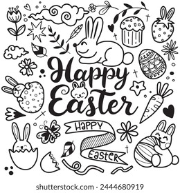 Happy Easter Hand-Drawn Vector Illustration
