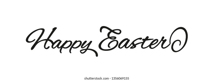 Happy Easter handwritten calligraphy with egg script
